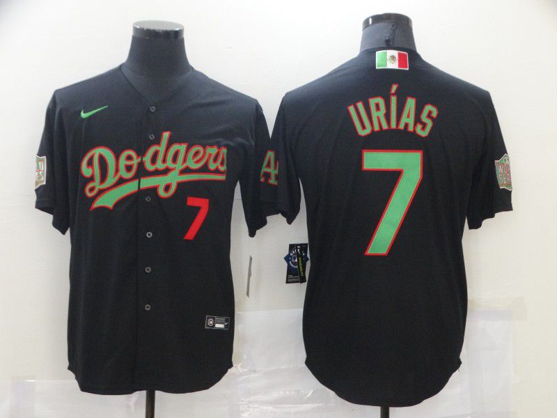 Men Los Angeles Dodgers #7 Urias Black Game 2021 Nike MLB Jersey1